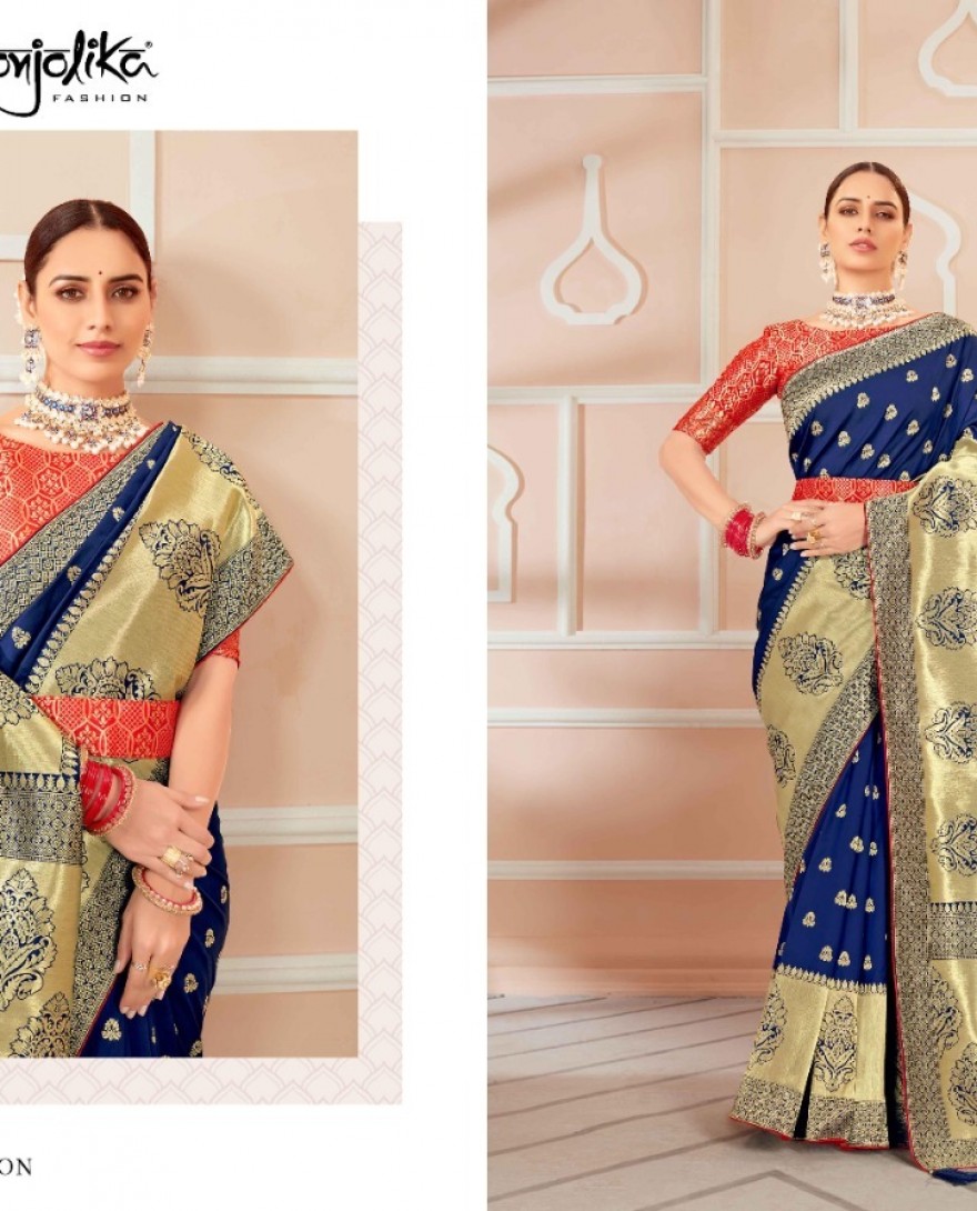 monjolika fashion mahisha series 6501-6505 simar silk saree