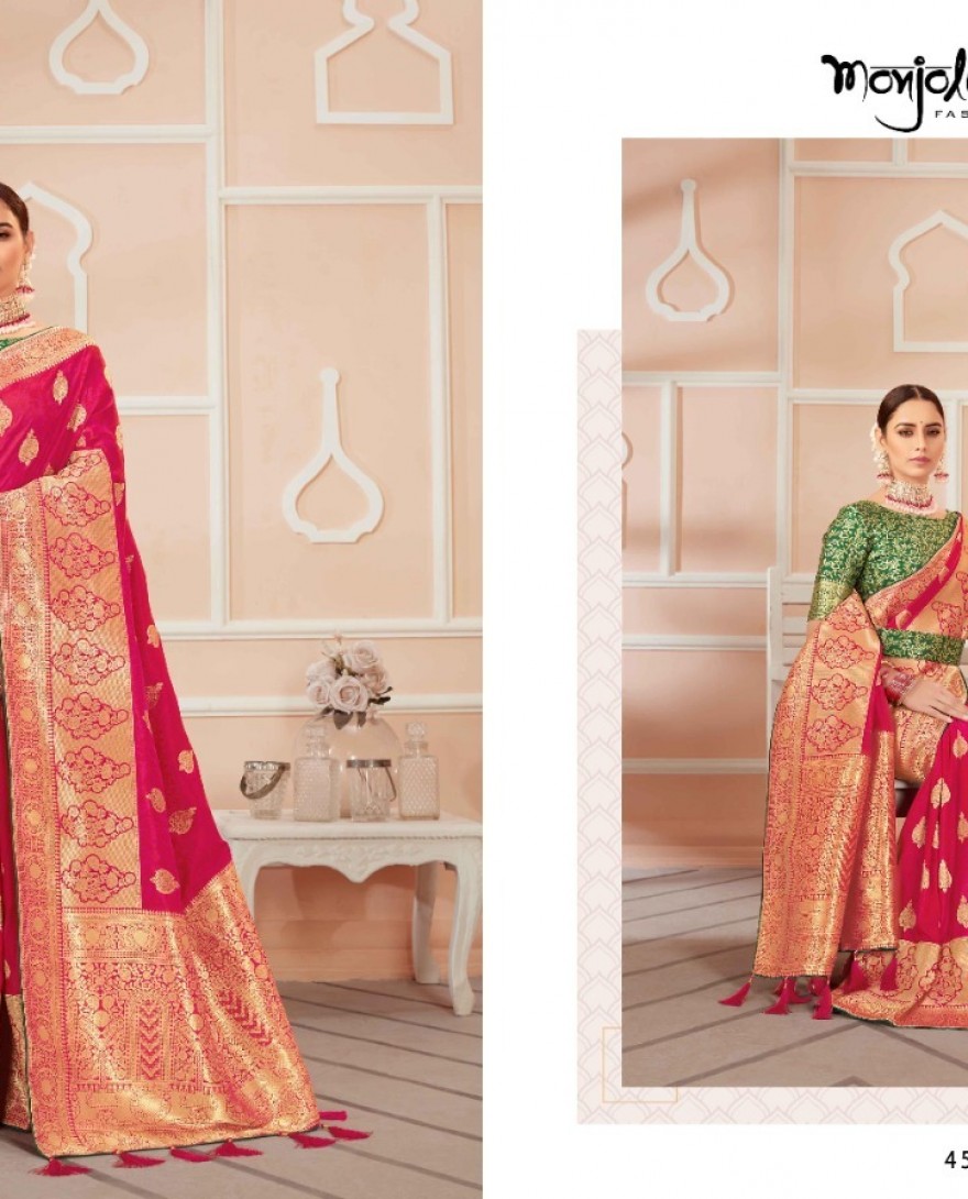 Buy Monjolika Fashion Printed Silk Blend Saree at Rs.615/Piece in surat  offer by Monjolika Fashion