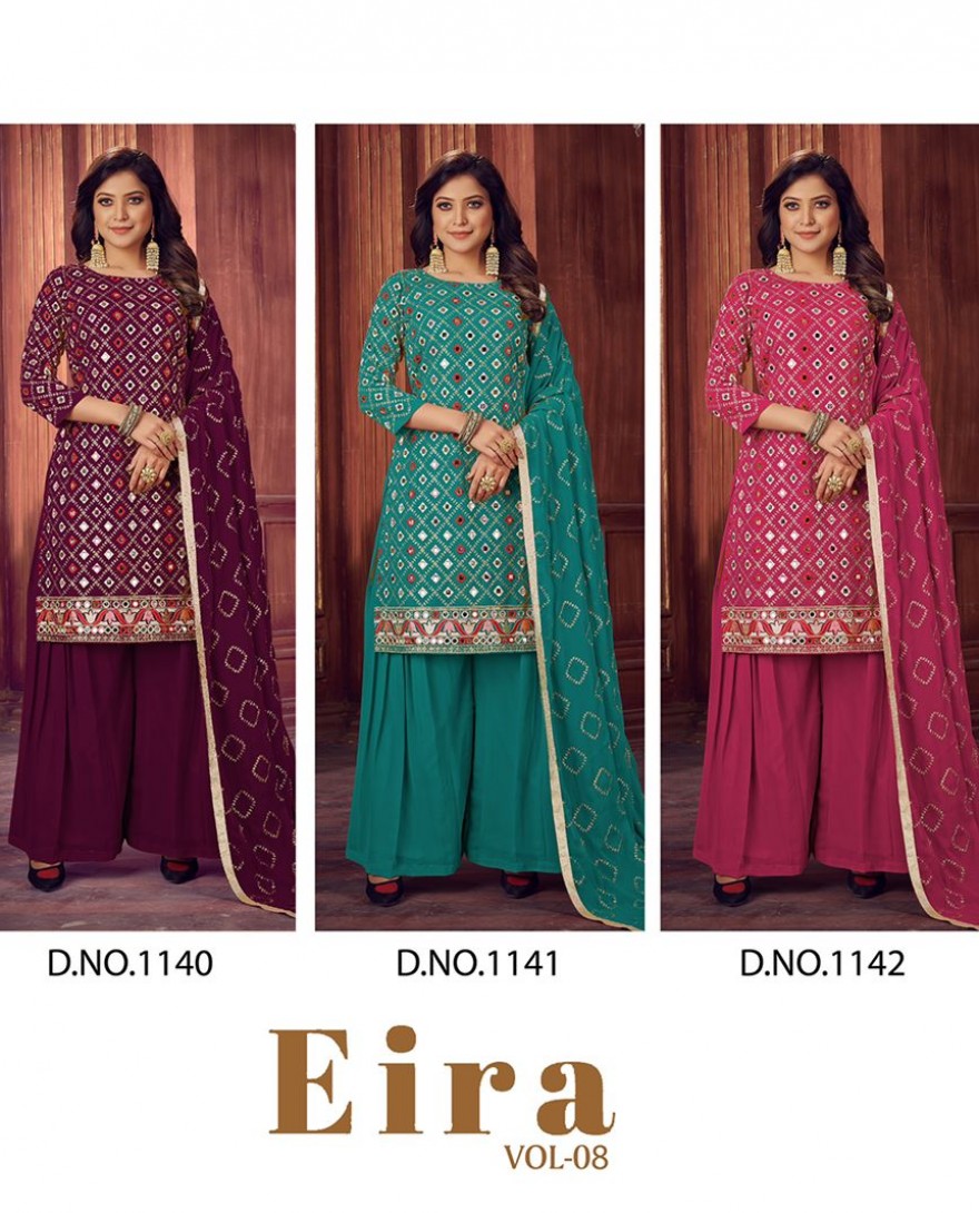 EIRA VOL-6 WOMEN DESIGNER GEORGETTE HEAVY EMBROIDERED PANT SUIT WITH JACKET  at Rs 2195/piece, Dwarka, Surat